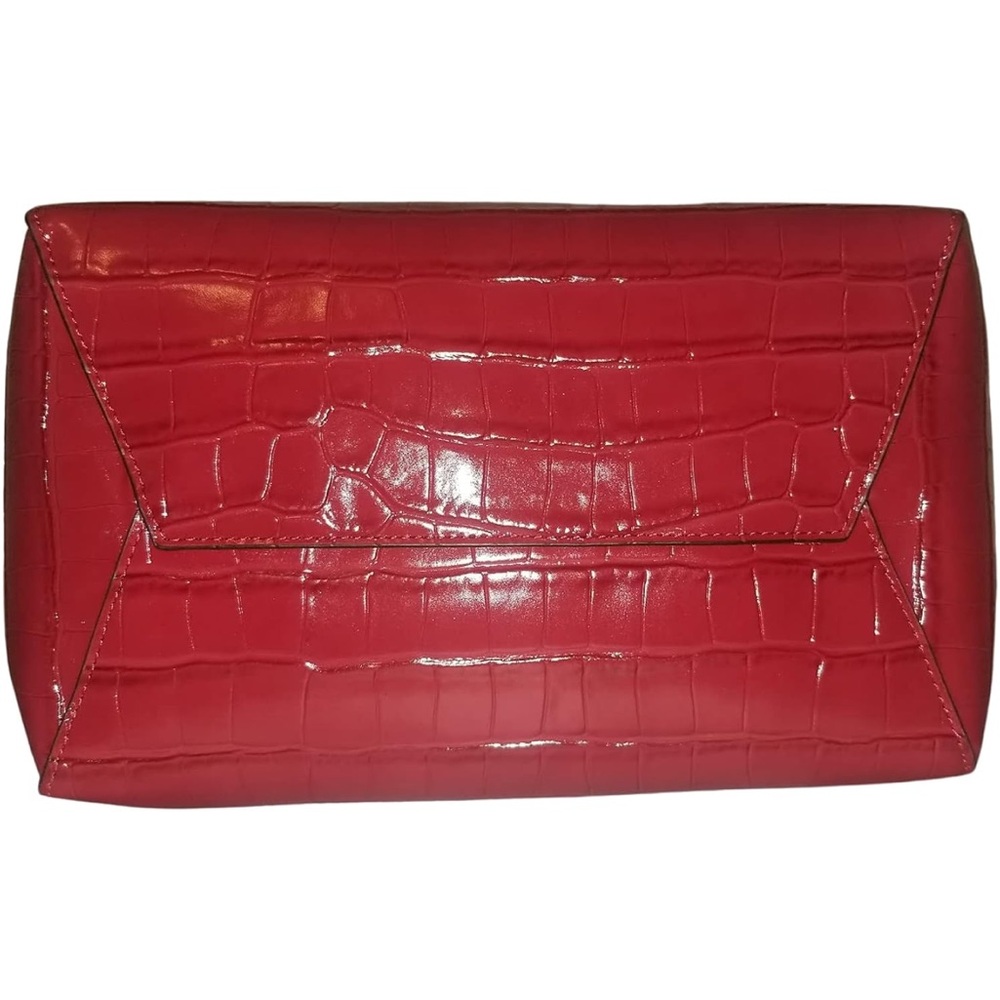 NWT. Ralph Lauren Embossed Red Adley Shoulder Bag with tassel - Picture 7 of 14